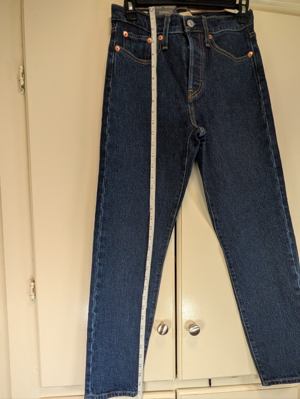 Levis Strauss Women's Skinny Jeans in Dark Blue Denim